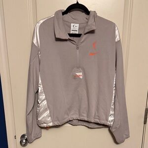 Nike WNBA Silver and Gray Half-Zip Pullover